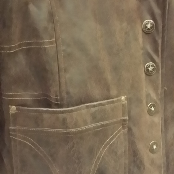 Brown Leather Blazer - Picture 3 of 4